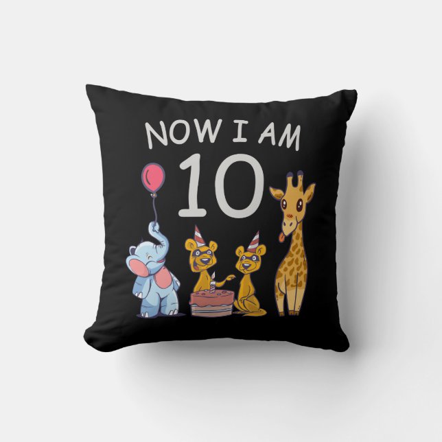 Coussin Now I, 10 ans d'âge 10 Birthday (Recto)