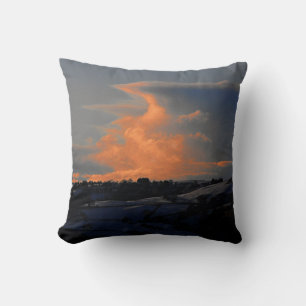 Coussin Nuage de neige sur Newtown, Powys