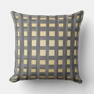 Coussin Nuances de gris et de plaid jaune