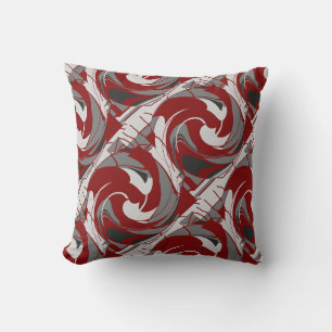 Coussin Nuances de gris sur design artistique floral diago
