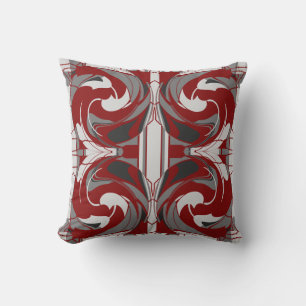 Coussin Nuances de gris sur un grand motif de carreaux flo