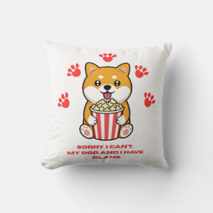 Coussin Nuit de cinéma pour amoureux de chiens drôles Mign