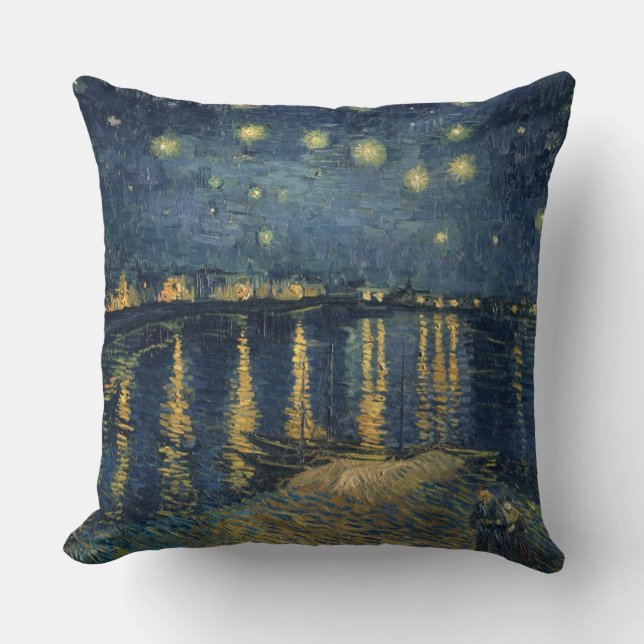 Coussin Nuit étoilée de Vincent van Gogh | au-dessus du (Recto)