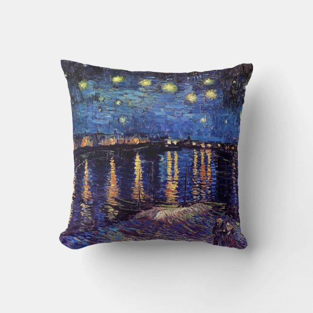Coussin Nuit étoilée sur le Rhône par Van Gogh (Recto)
