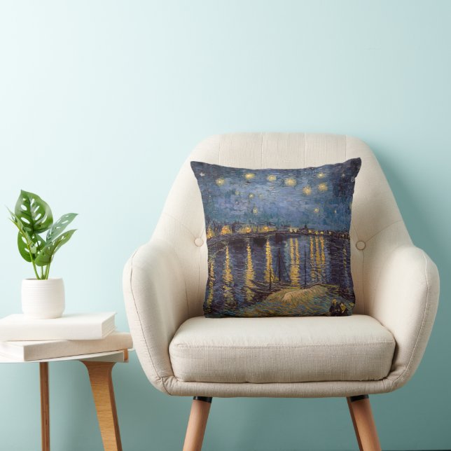 Coussin Nuit étoilée sur le Rhône par Vincent Van Gogh (Chaise)