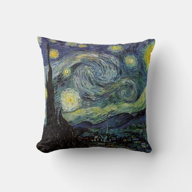 Coussin Nuit étoilée, Vincent Van Gogh. (Recto)