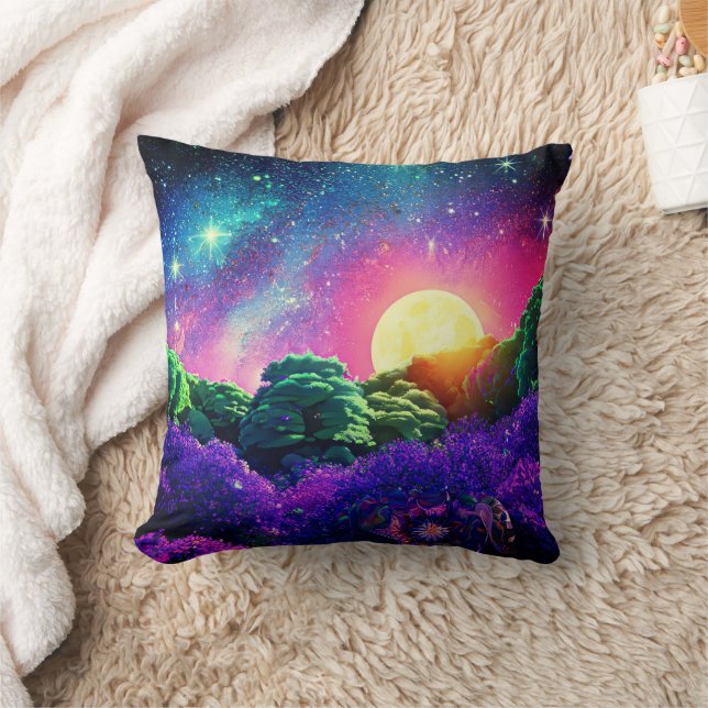 Coussin Nuit nature imaginaire de rêve sous la lune (Couverture)