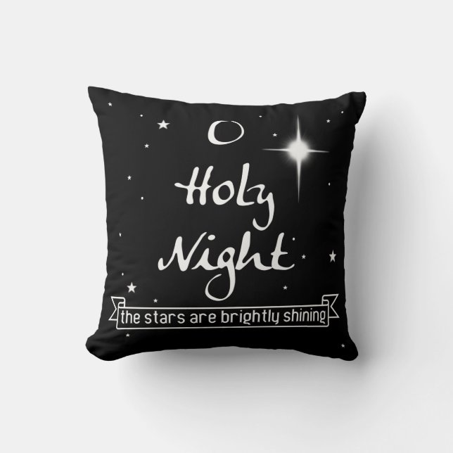 Coussin Nuit sainte 16" d'O x 16" carreau de vacances (Recto)