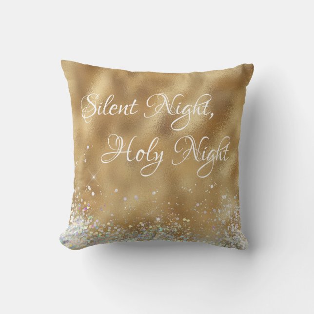 Coussin Nuit Silencieuse d'or, Noël de la nuit Sainte (Recto)