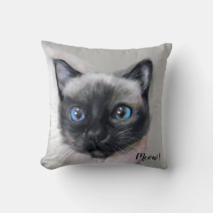 Coussin numériquement chat peint. Salut !