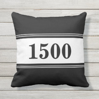 Coussin Numéro de la maison pour l'adresse de rue en noir