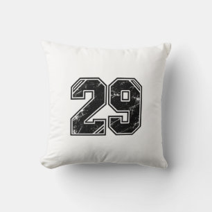 Coussin Numéro rétro universitaire 29 Graphique sportif –
