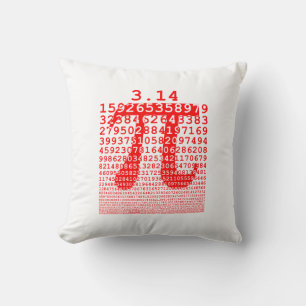 Coussin Numéro rouge d'origine pi jour symbole mathématiqu