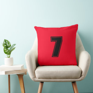 Coussin Numéro Sept Coton de Qualité pour Décoration Intér