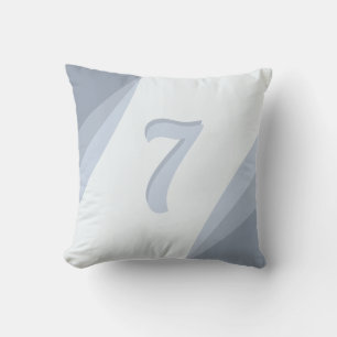 Coussin Numéro Sept sur Nuances Gris Bleu Argenté