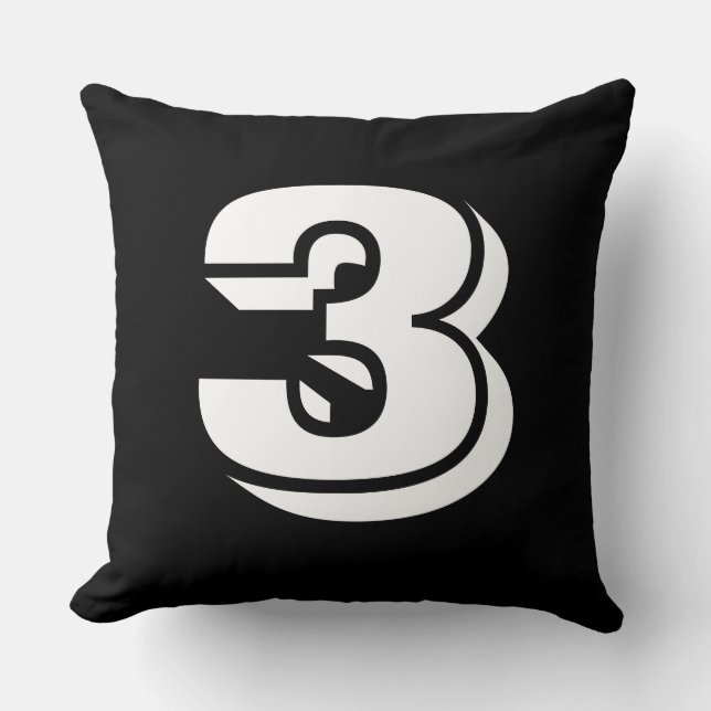 Coussin Numéroté - Blanc sur rouge (Recto)