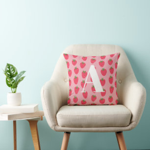 Coussin Nurserie Monogramme Rose