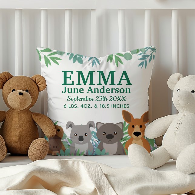 Coussin Nursery Animaux Australiens Mignons (Créateur téléchargé)