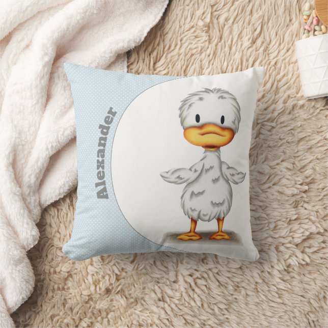 Coussin Nursery Bébé Bleu Personnalisé (Couverture)
