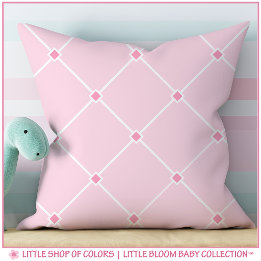 Coussin Nursery pour Bébé Fille avec Motif de Treillis Ros