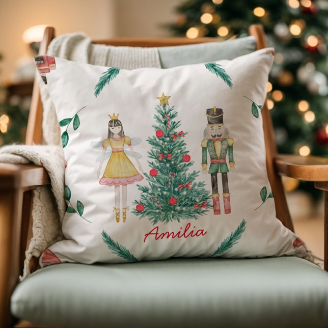 Coussin Nutcracker Aquarelle personnalisé (Créateur téléchargé)