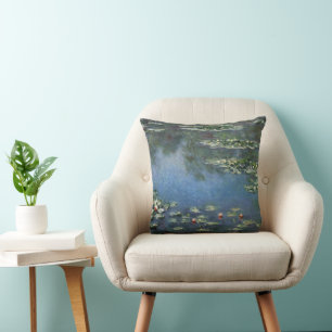 Coussin Nymphéas par Claude Monet, Fleurs Vintage