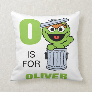 Coussin O est pour Oscar le Grouch Ajoutez votre nom