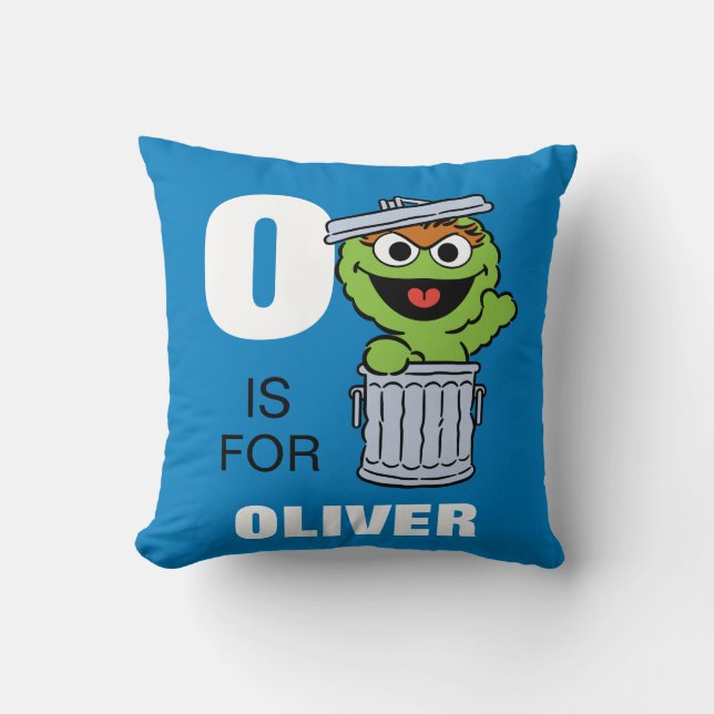 Coussin O est pour Oscar le Groupe | Ajouter Votre Nom (Recto)
