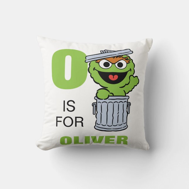 Coussin O est pour Oscar le Groupe | Ajouter Votre Nom (Recto)