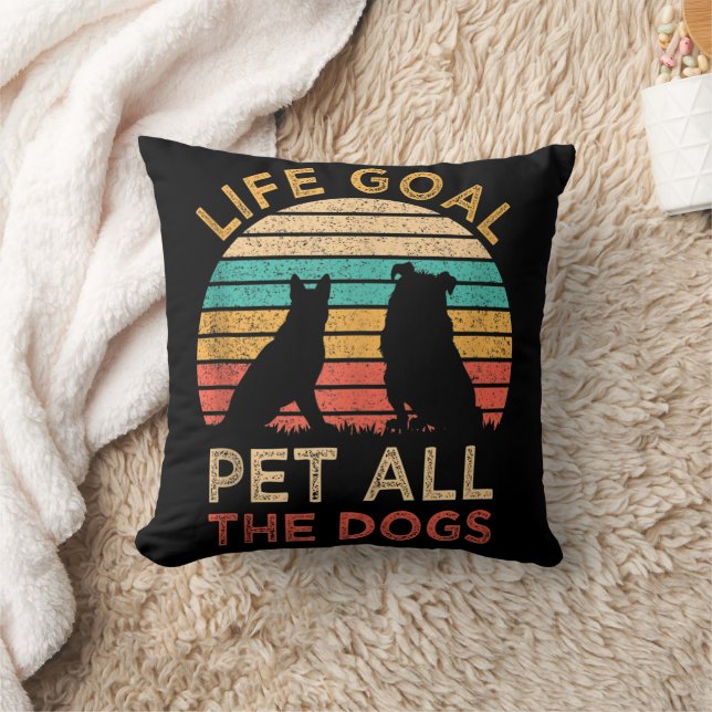 Coussin Objectif de vie Caresser tous les chiens Drôle de  (Couverture)