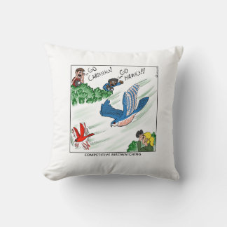 Coussin Observation d'oiseaux compétitive (bande dessinée)