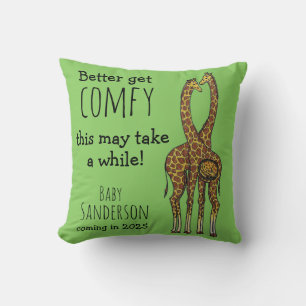 Coussin Obtenez Comfy faire-part bébé girafe Enceinte