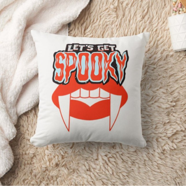 Coussin Obtenons un design Éffrayant Vampire Fangs Hallowe (Créateur téléchargé)