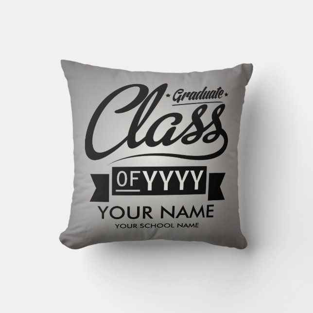 Coussin Obtention du diplôme faite sur commande (nom, nom (Recto)