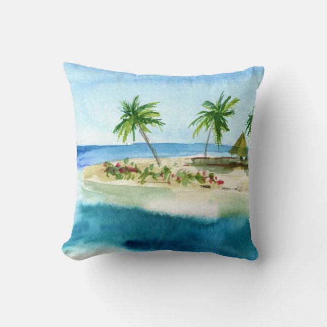 Coussin Océan Beach L'île côtière Jeter l'oreiller (Recto)