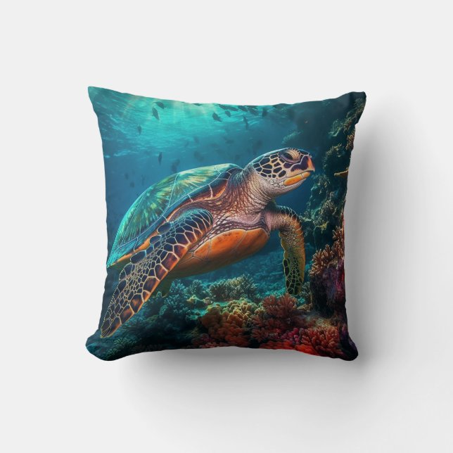 Coussin Ocean Explorer : Sea Turtle Underwater Adventure (Recto)