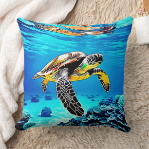 Coussin Ocean's Embrace : Voyage de la tortue de mer