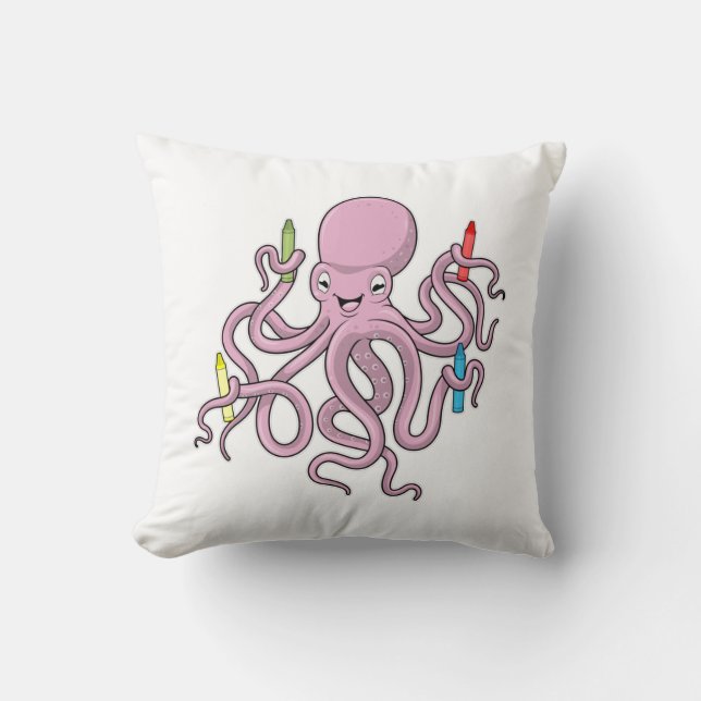 Coussin Octopus avec Crayon (Recto)