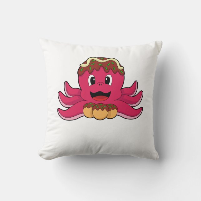 Coussin Octopus avec gâteau (Recto)