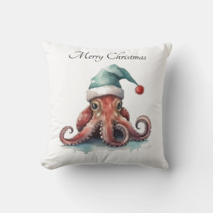 Coussin Octopus Christmas Joy, personnalisé
