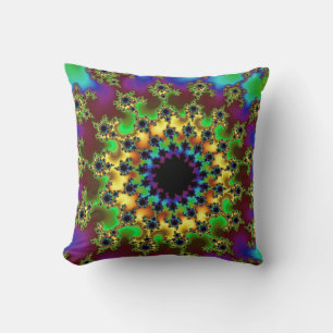 Coussin Oeil arc-en-ciel vert