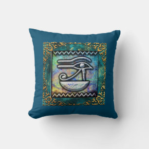 Coussin Œil de Râ Égyptien Ancien Art