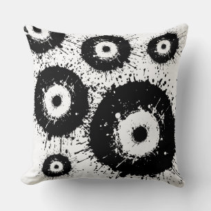 Coussin Oeil mal noir et blanc