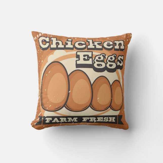Coussin Oeufs de poulet Retro Vintage (Recto)