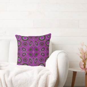 Coussin Oeufs psychédéliques Maz - Neon gris noir violet