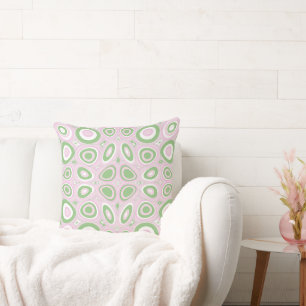 Coussin Oeufs psychédéliques Maz - Vert Blanc Rose