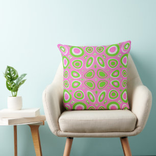 Coussin Oeufs psychédéliques Maz - Vert gris rose