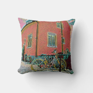 Coussin OEuvre cyclable rétro