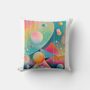 Coussin OEuvre d'art abstraite dynamique et fantaisiste gé
