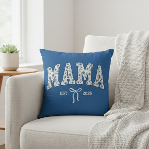 Coussin Œuvre d'art féministe universitaire Mama florale b